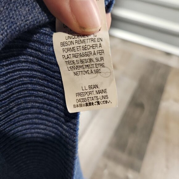 Mens LL Bean size L Large Blue Lambs Wool Sleeveless Sweater Vest - Picture 6 of 7